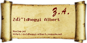 Zöldhegyi Albert névjegykártya